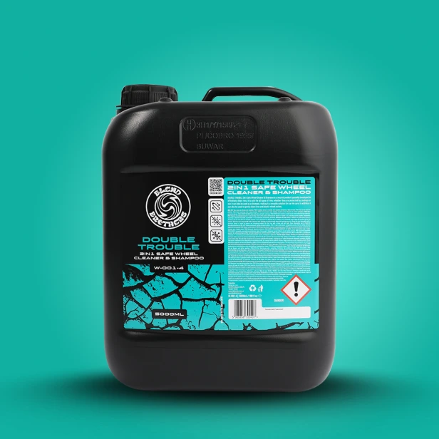 Double Trouble 5L – bezpieczny płyn do mycia felg z inhibitorami korozji w opakowaniu zbiorczym.