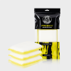 Stos trzech dwustronnych padów Frisky Scrub Pad do szorowania plastików i skóry.