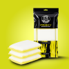Front dużego opakowania strunowego Frisky Scrub Pad 3 sztuki z limonkowymi detalami.
