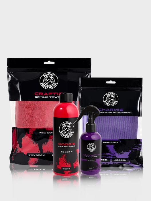 Zestaw do mycia i zabezpieczenia lakieru auta EZ Coating 200ml Goodie mikrofibra Charmie Craftie.
