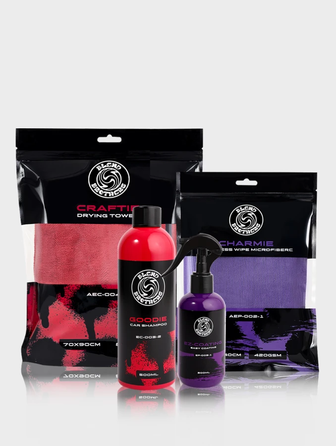 Zestaw do mycia i zabezpieczenia lakieru auta EZ Coating 200ml Goodie mikrofibra Charmie Craftie.