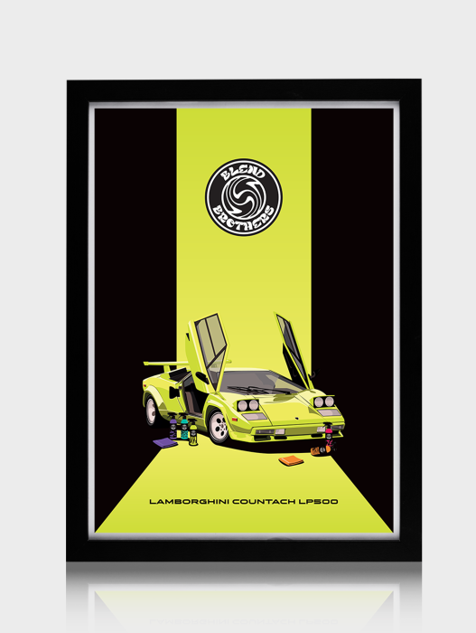 Limitowany plakat przedstawiający Lamborghini Countach LP500.