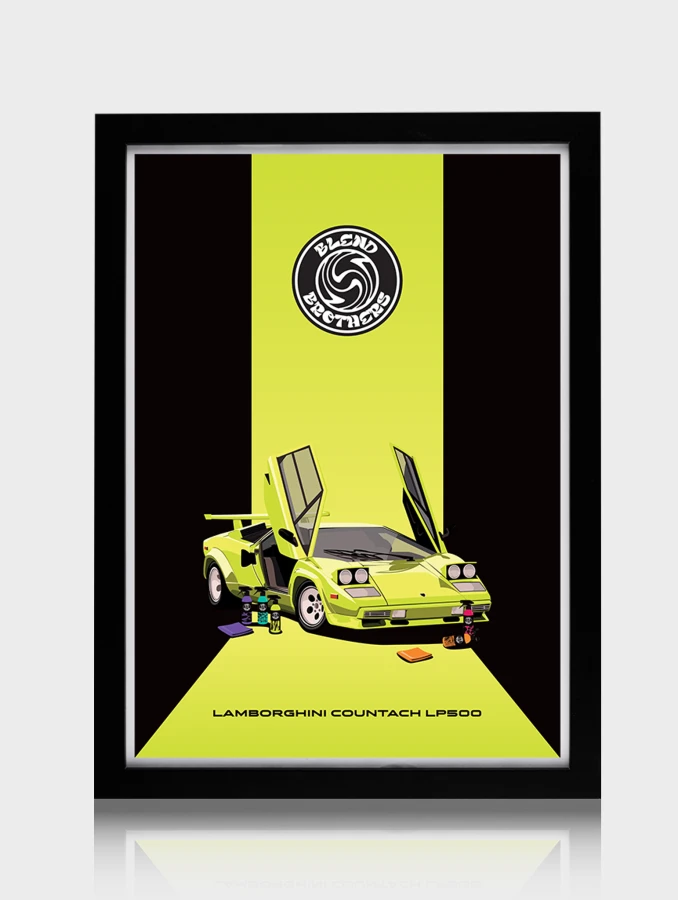 Limitowany plakat przedstawiający Lamborghini Countach LP500.