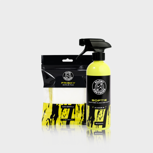 zestaw do czyszczenia skóry auta Softie Leather Cleaner Soft z pędzelkiem Frisky do tapicerki skórzanej