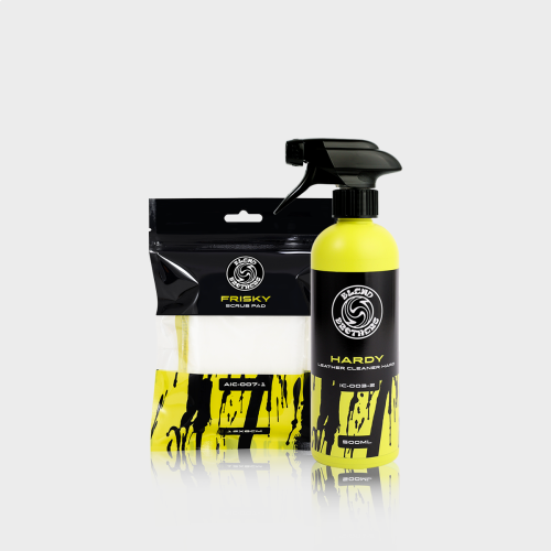zestaw do czyszczenia skóry auta Hardy Leather Cleaner Hard z aplikatorem Frisky Scrub Pad
